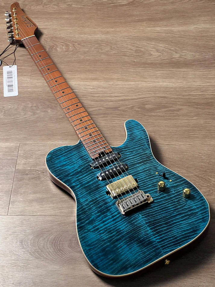 Soloking MT-1 Deluxe FM24 in Deep Sea Blue with Gold Hardware Nafiri Special Run JESCAR