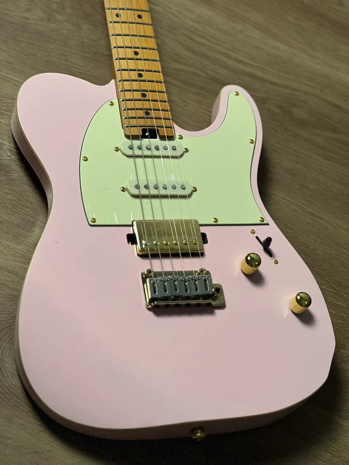 Soloking MT-1 Deluxe 22 HSS in Shell Pink with Gold Hardware Nafiri Special Run JESCAR