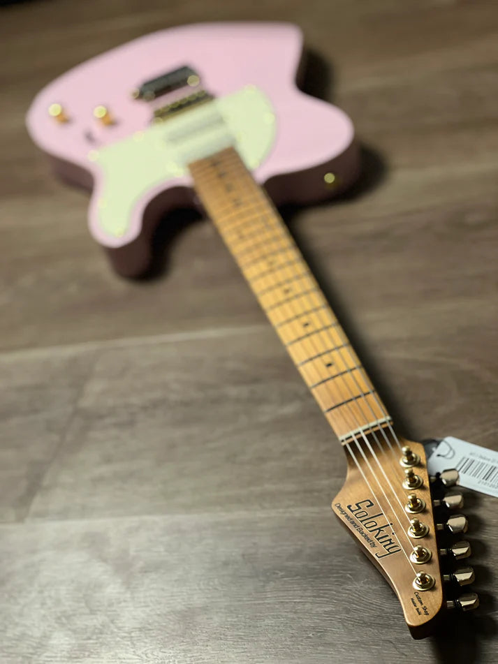Soloking MT-1 Deluxe 22 HSS in Shell Pink with Gold Hardware Nafiri Special Run JESCAR