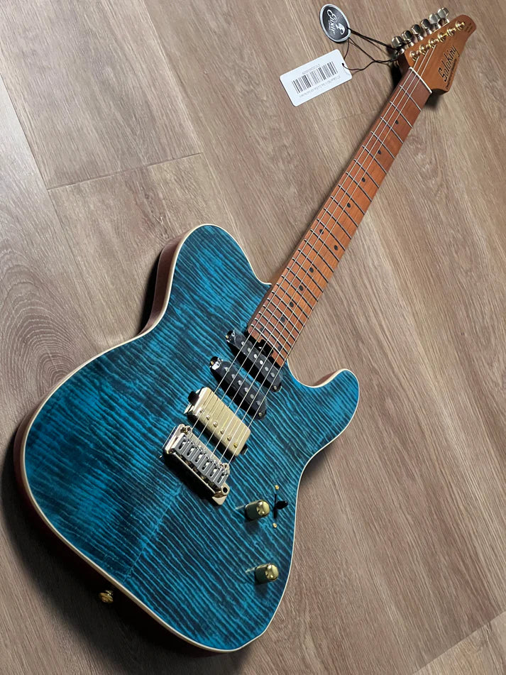 Soloking MT-1 Deluxe FM24 in Deep Sea Blue with Gold Hardware Nafiri Special Run JESCAR