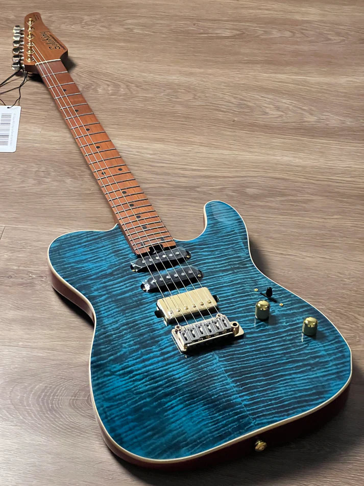 Soloking MT-1 Deluxe FM24 in Deep Sea Blue with Gold Hardware Nafiri Special Run JESCAR