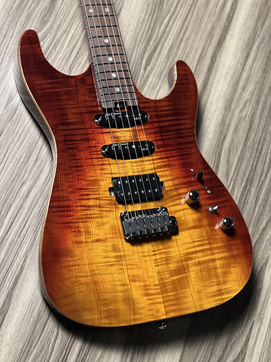 Soloking MS-1 Custom 22 HSS Flat Top in Fire Wakesurf with Rosewood FB Jescar