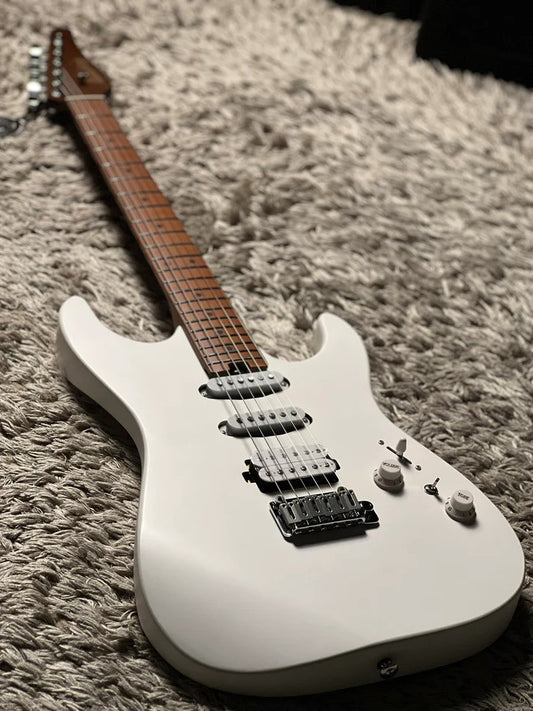 Soloking MS-1 Custom 22 HSS Flat Top in Satin White Matte Nafiri Special Run