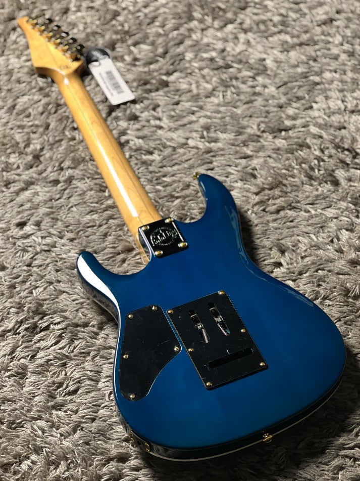Soloking SM-22 HH QM Shredmaster with Blue Tinted Maple FB in Trans Maldives Blue