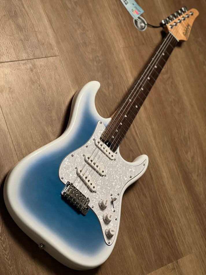 Soloking MS-1 Classic SSS Quilt in Marble Blue Burst with Rosewood FB Nafiri Special Run