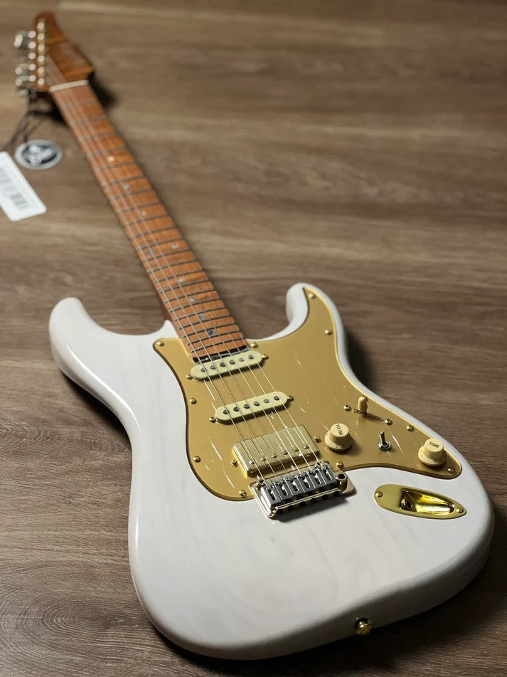 Soloking MS-1 Artisan in White Blonde with Roasted Flame Maple Neck Nafiri Special Run JESCAR