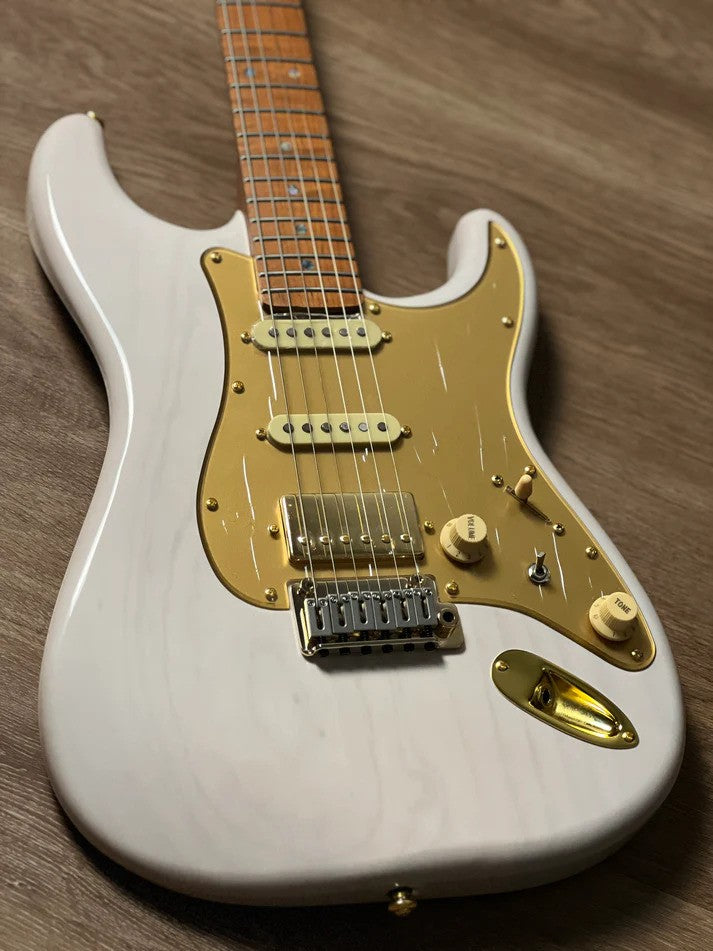 Soloking MS-1 Artisan in White Blonde with Roasted Flame Maple Neck Nafiri Special Run JESCAR