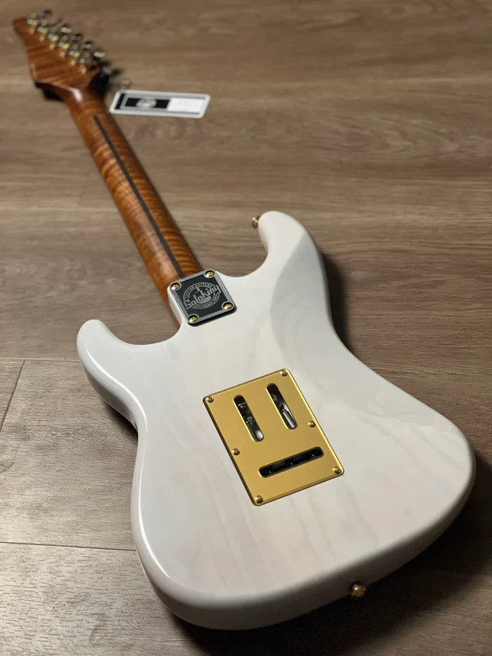 Soloking MS-1 Artisan in White Blonde with Roasted Flame Maple Neck Nafiri Special Run JESCAR