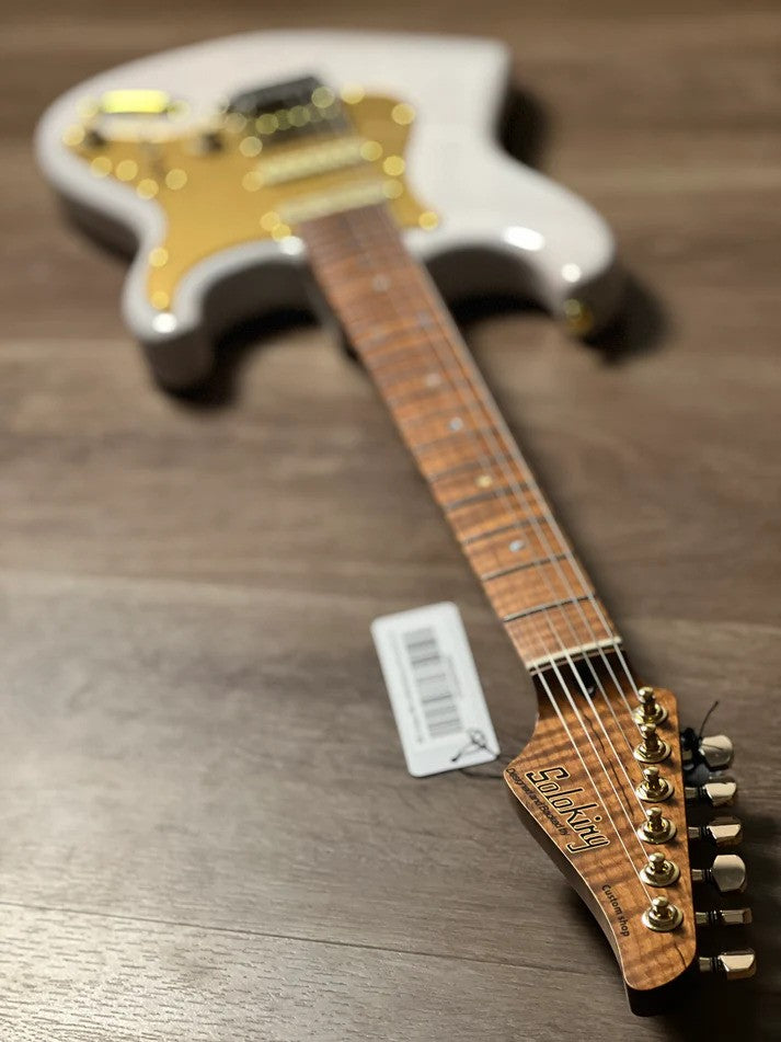 Soloking MS-1 Artisan in White Blonde with Roasted Flame Maple Neck Nafiri Special Run JESCAR