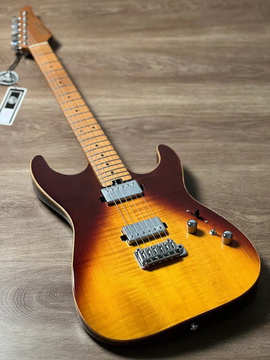 Soloking MS-1 Custom 22 HH Flat Top in Fire Wakesurf with Roasted Maple FB