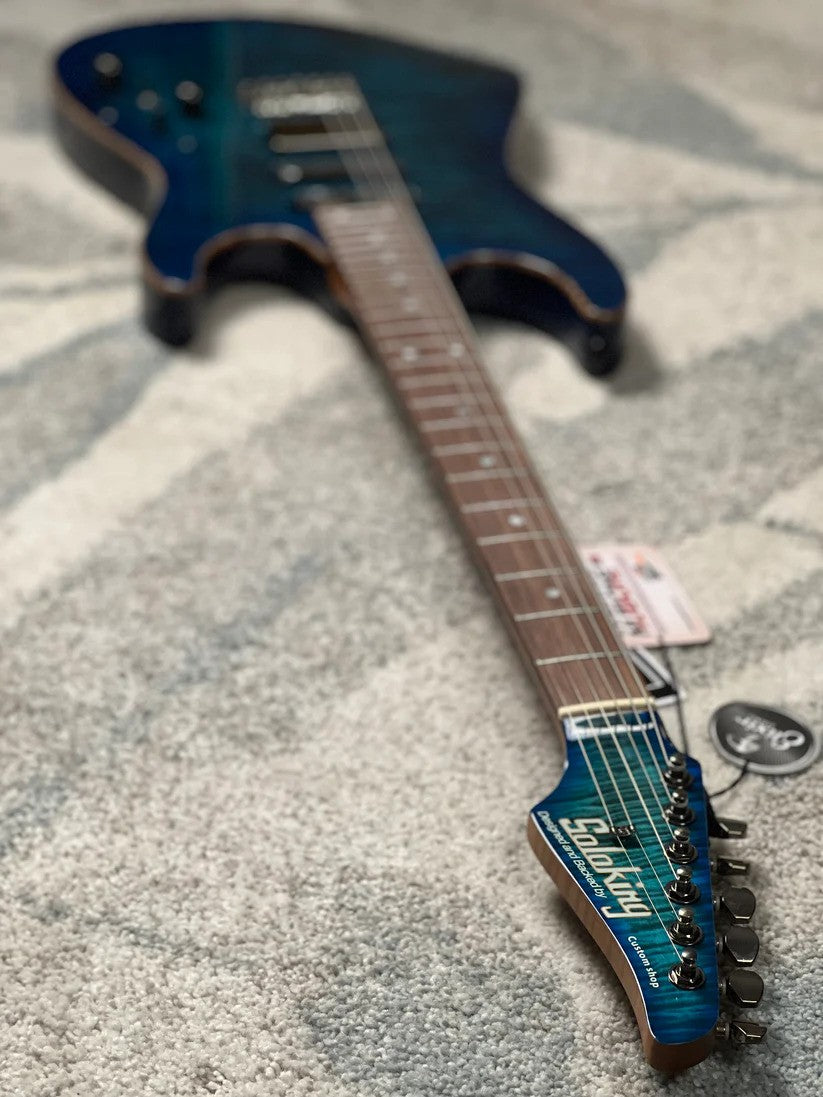 Soloking MS-1 Custom 24 HSS VT with Rosewood FB in Ultraviolet Blue Burst