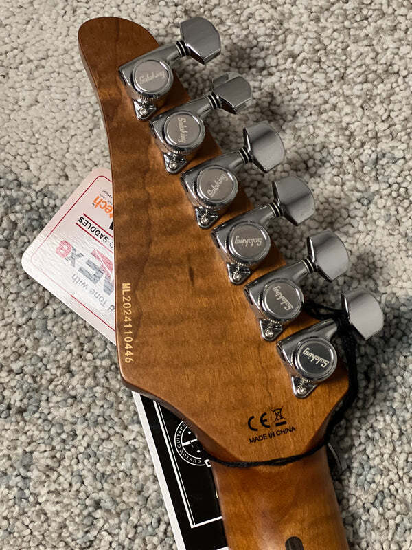 Soloking MS-1 Custom 24 HH Quilt FMN in Malibu Sunset Surf Fade White Back JESCAR with Fishman Fluence