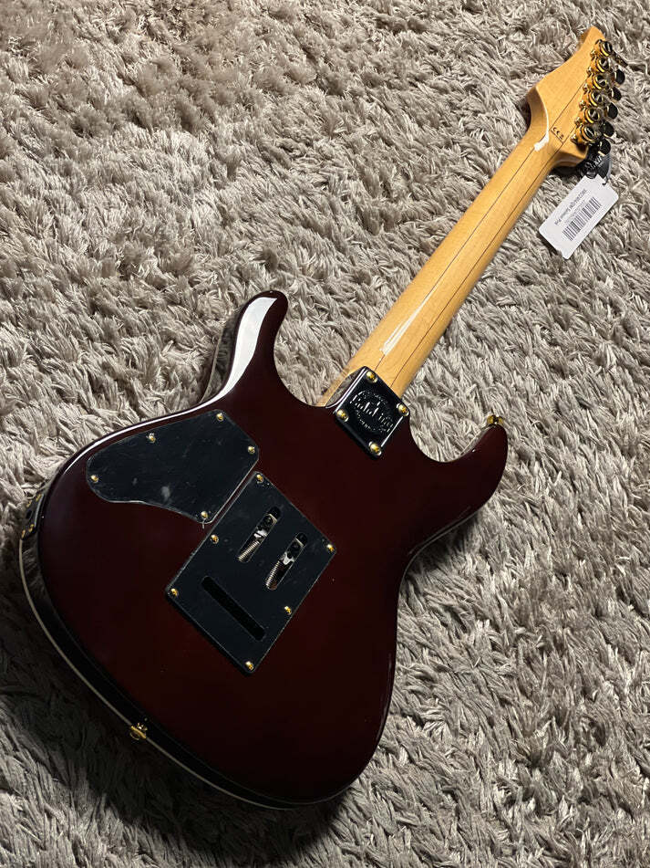 Soloking SM-22 HSS QM Shredmaster with Red Tinted Maple FB in Trans Salmon Pink