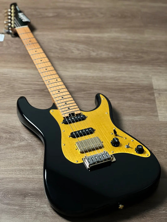 Soloking MS-1 Classic MKII in Black Beauty Anodized Gold Pickguard with Roasted Maple FB Nafiri Special Run