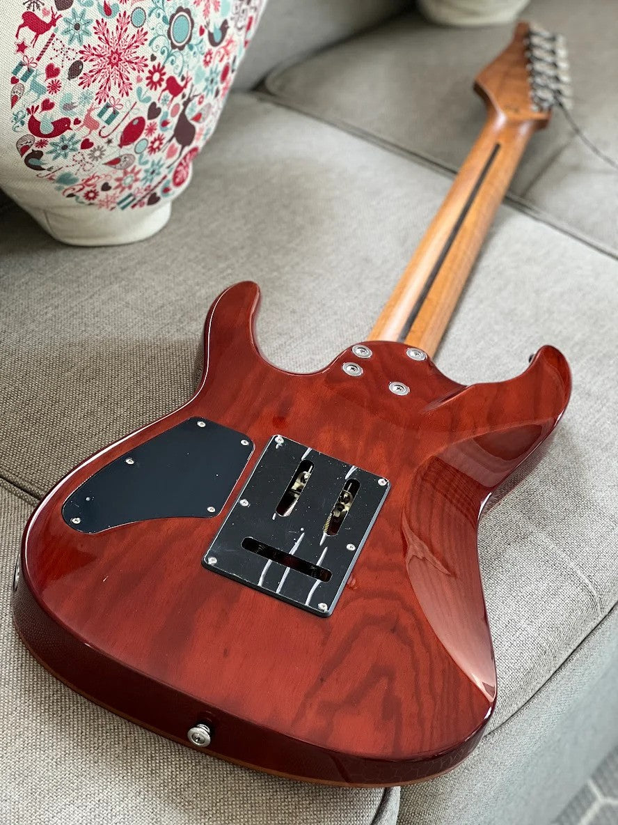 Soloking MS-1 Custom 22 HH Flat Top in Fire Wakesurf with One Piece Roasted Flame Maple Neck