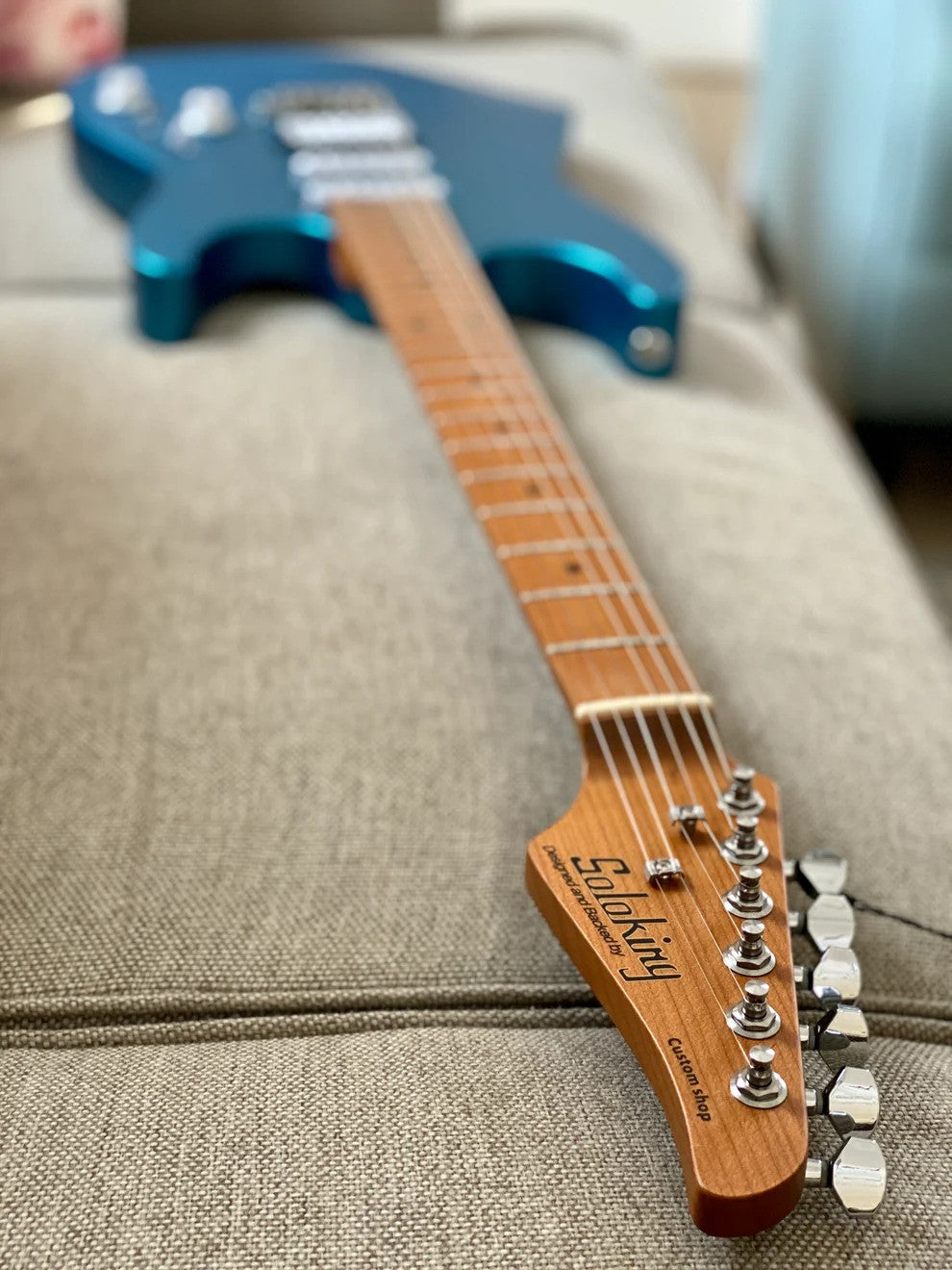 Soloking MS-1 Custom 24 HSS Flat Top in Satin Blue Matte Nafiri Special Run
