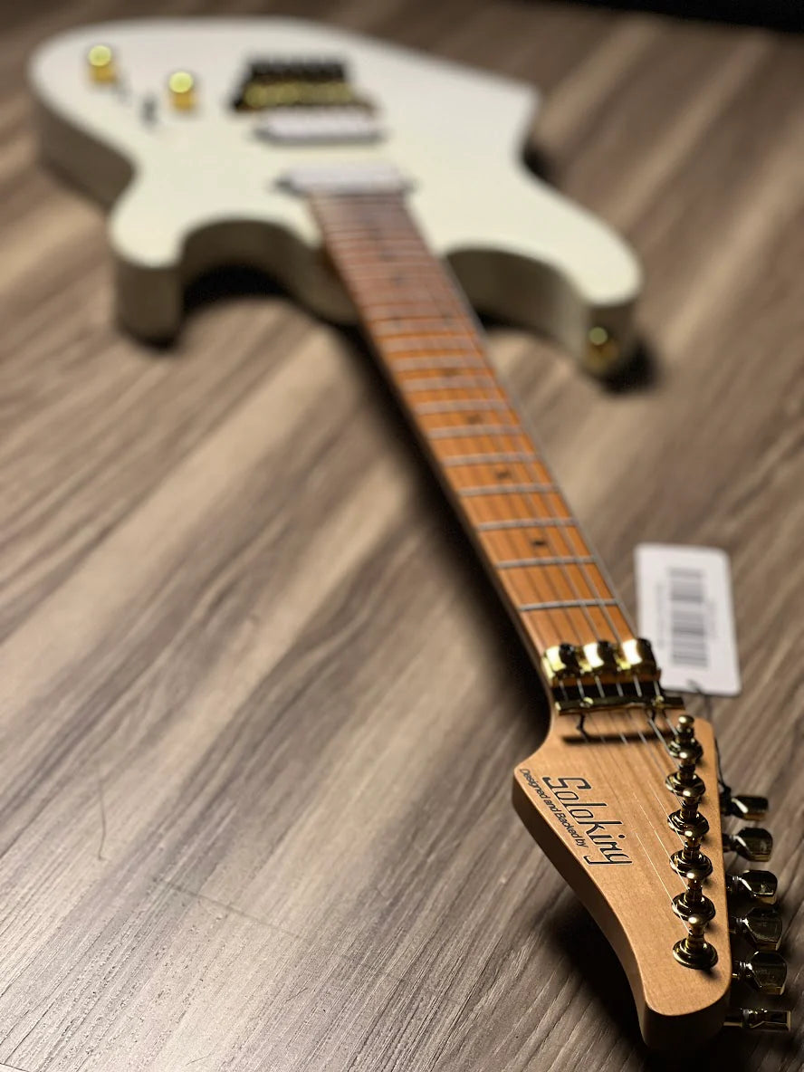 Soloking MS-1 Custom 24 HH FR Flat Top in Pearl White with Gold Hardware Nafiri Special Ru