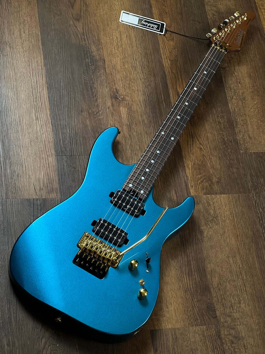 Soloking MS-1 Custom 24 HH FR Flat Top in Miami Blue Nafiri Special Run
