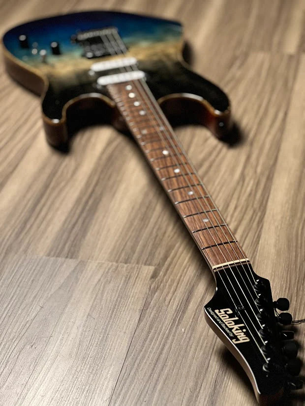 Soloking MS-1 Custom 22 HSS with Ebony FB in Ocean Storm Double Wipeout JESCAR