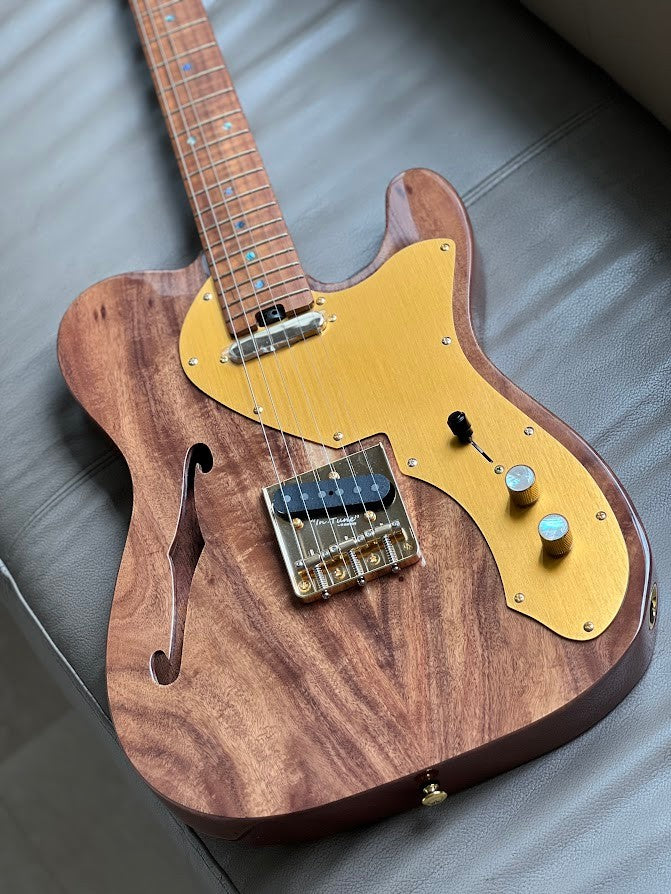 Soloking MT-1 Thinline FMN KOA Elite with Gold Hardware in Natural