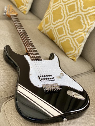Soloking MS-H Classic Tom Delonge Style Tribute in Black Stripes with roasted neck