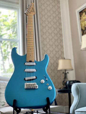 Soloking MS-1 Custom 22 SSS in Satin Electric Blue Matte with Roasted Maple Neck and Alder Body