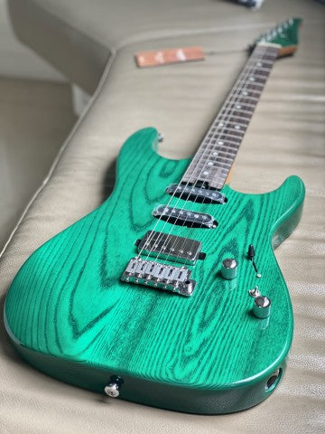 Soloking MS-1 Custom in Transparent Green with Roasted Maple Neck and Ash Body