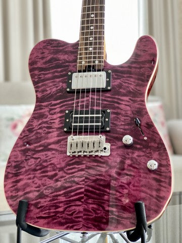 Soloking MT-1 Custom 24 Quilt in Seethru Magenta with Roasted Neck and Rosewood FB