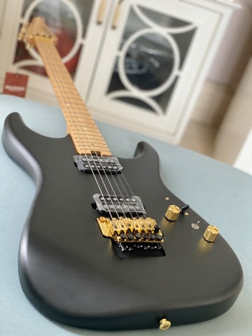 Soloking MS-1 Custom 22 HH FR in Satin Black Matte with Floyd Rose and Gold Hardware