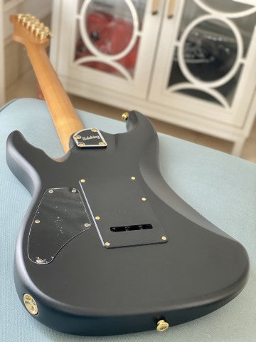 Soloking MS-1 Custom 22 HH FR in Satin Black Matte with Floyd Rose and Gold Hardware