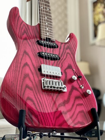 Soloking MS-1 Custom in Transparent Magenta with Roasted Maple Neck and Ash Body
