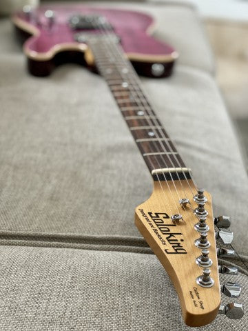 Soloking MT-1 Custom 24 Flame in Seethru Purple Magenta with Roasted Neck and Rosewood FB