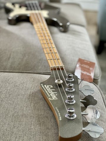 Soloking MJ-1 Classic Bass in Pewter Grey with Roasted Maple Neck