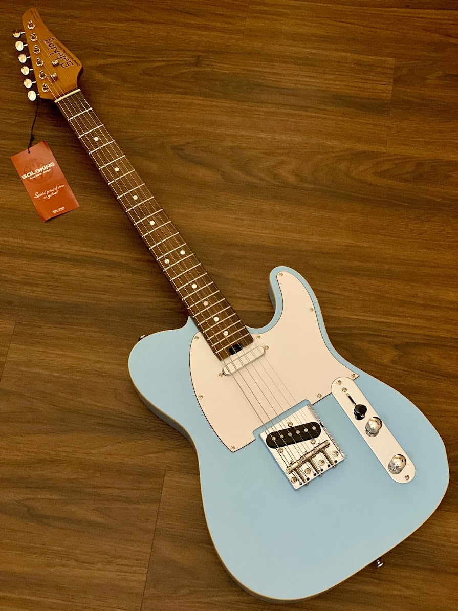 Soloking T-1B Vintage MKII with Roasted Maple Neck and Rosewood FB in Sonic Blue