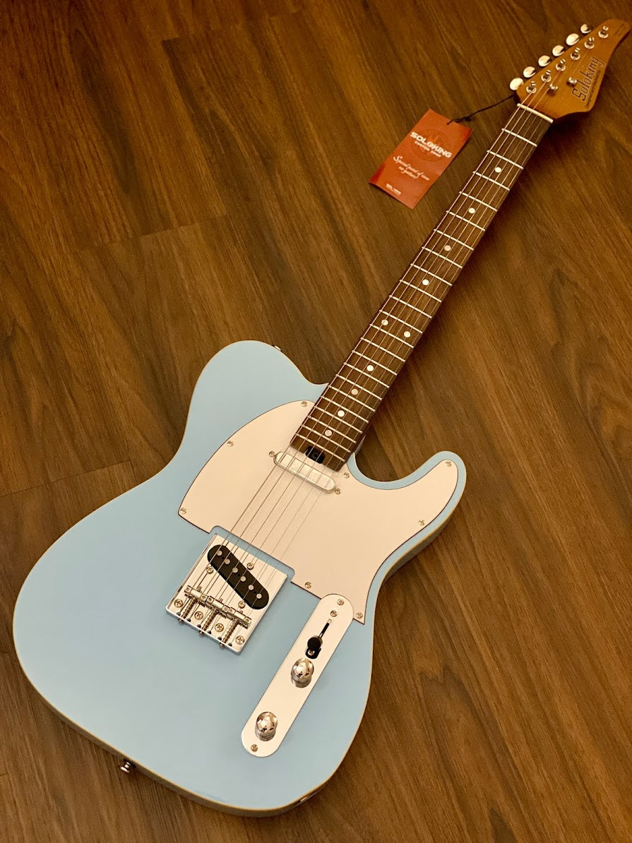 Soloking T-1B Vintage MKII with Roasted Maple Neck and Rosewood FB in Sonic Blue