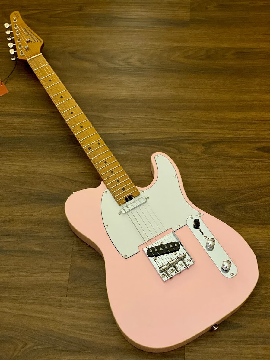 Soloking T-1B Vintage MKII with Roasted Maple Neck and FB in Shell Pink