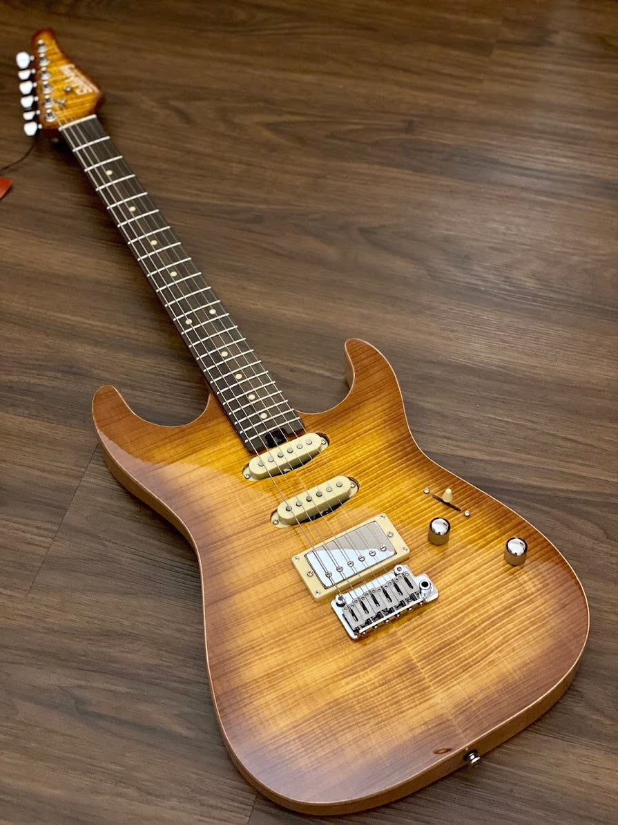 Soloking MS-1 Custom 22 HSS FM Flat Top in Honeyburst (Nafiri Music Special Run)