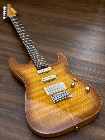 Soloking MS-1 Custom 22 HSS FM Flat Top in Honeyburst (Nafiri Music Special Run)