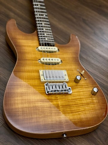 Soloking MS-1 Custom 22 HSS FM Flat Top in Honeyburst (Nafiri Music Special Run)