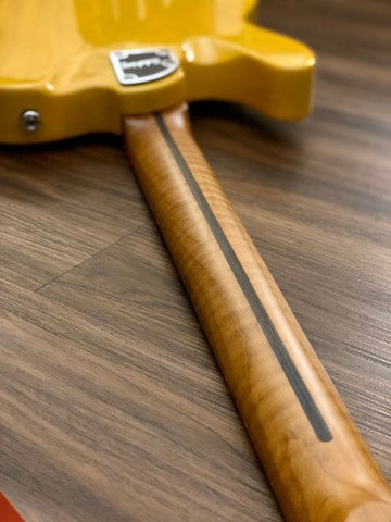 Soloking MT-1 ASH FM with Roasted Flame Maple Neck in Butterscotch Blonde Nafiri Special Run