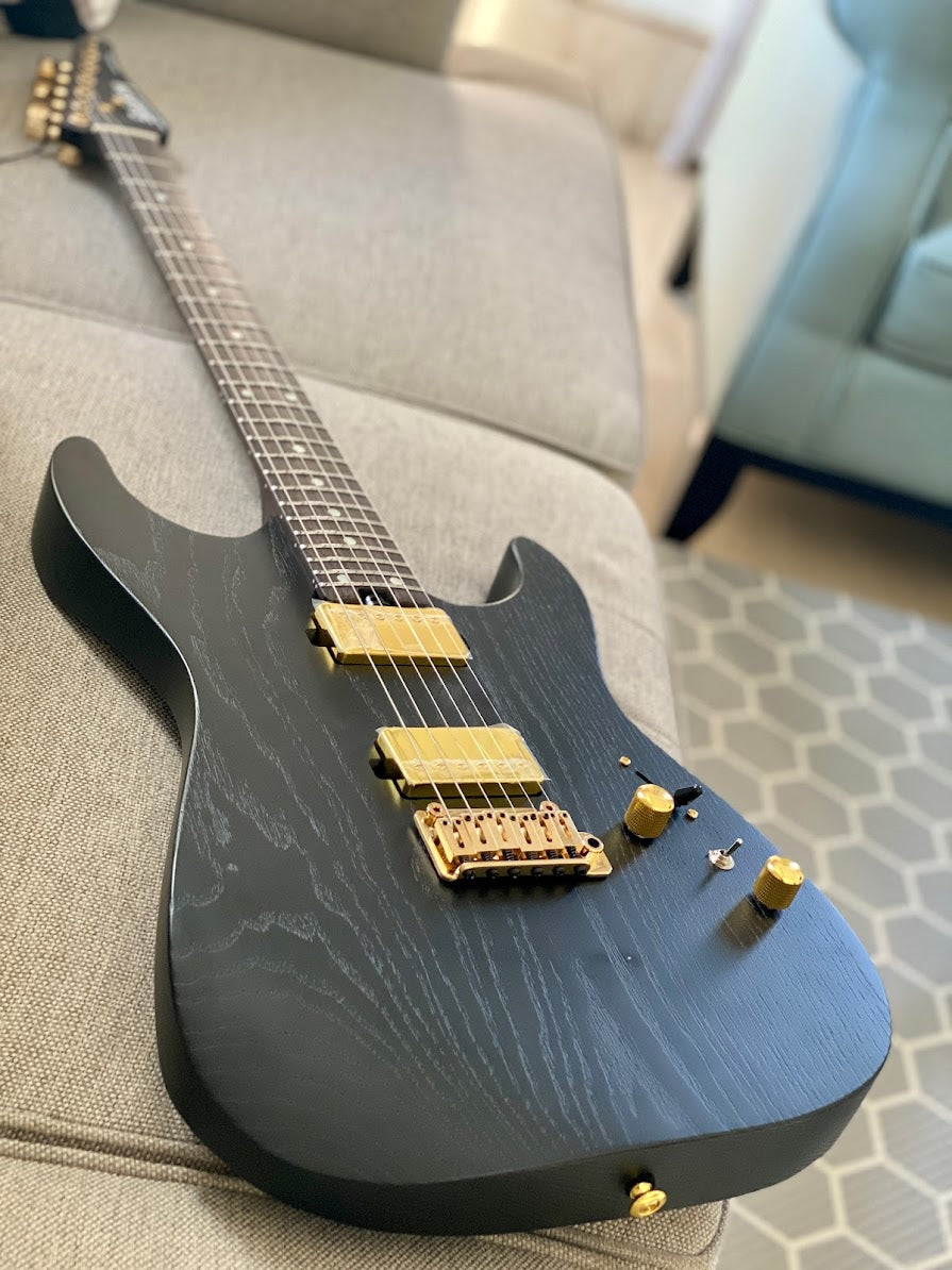 Soloking MS-1 Custom 24 HH Flat Top in Open Pore Black Satin Nafiri Special Run