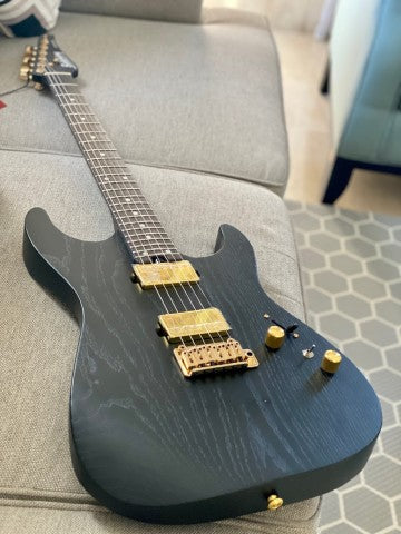 Soloking MS-1 Custom 24 HH Flat Top in Open Pore Black Satin Nafiri Special Run