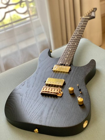 Soloking MS-1 Custom 24 HH Flat Top in Open Pore Black Satin Nafiri Special Run