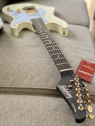 Soloking MS-1 Classic Flat Top in Vintage White with One Piece Rosewood Neck Nafiri Special Run