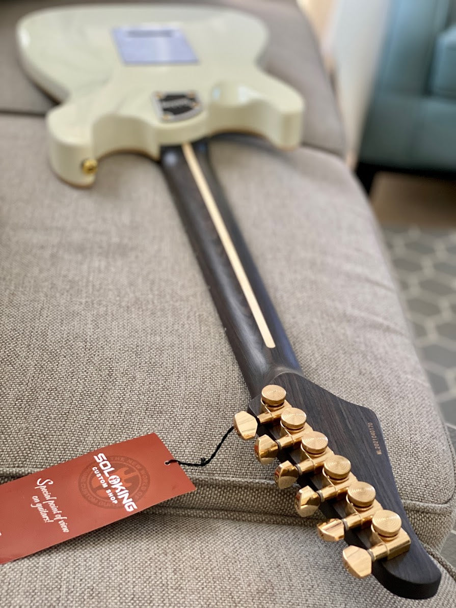 Soloking MS-1 Classic Flat Top in Vintage White with One Piece Rosewood Neck Nafiri Special Run