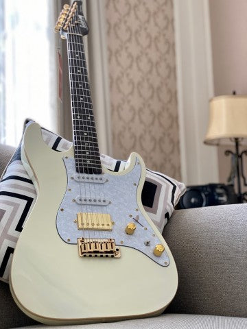 Soloking MS-1 Classic Flat Top in Vintage White with One Piece Rosewood Neck Nafiri Special Run
