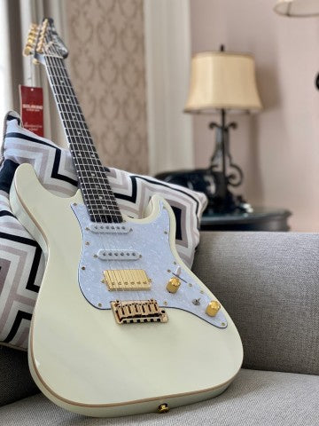 Soloking MS-1 Classic Flat Top in Vintage White with One Piece Rosewood Neck Nafiri Special Run