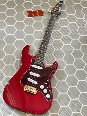 Soloking MS-1 Classic SSS ASH in Crimson Red with One Piece Rosewood Neck Nafiri Special Run