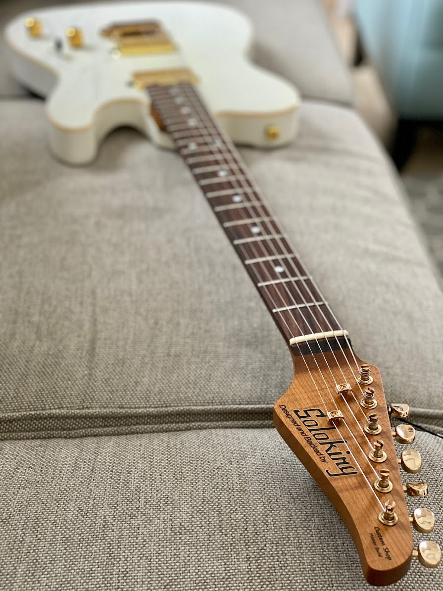 Soloking MT-1 Modern HH MKII in Pearl White Metallic with Gold Hardware