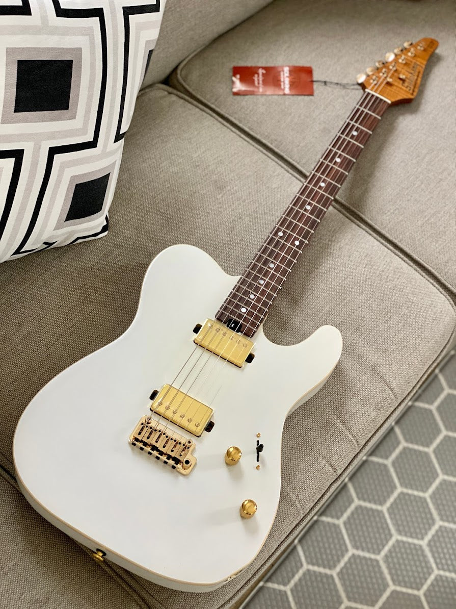Soloking MT-1 Modern HH MKII in Pearl White Metallic with Gold Hardware
